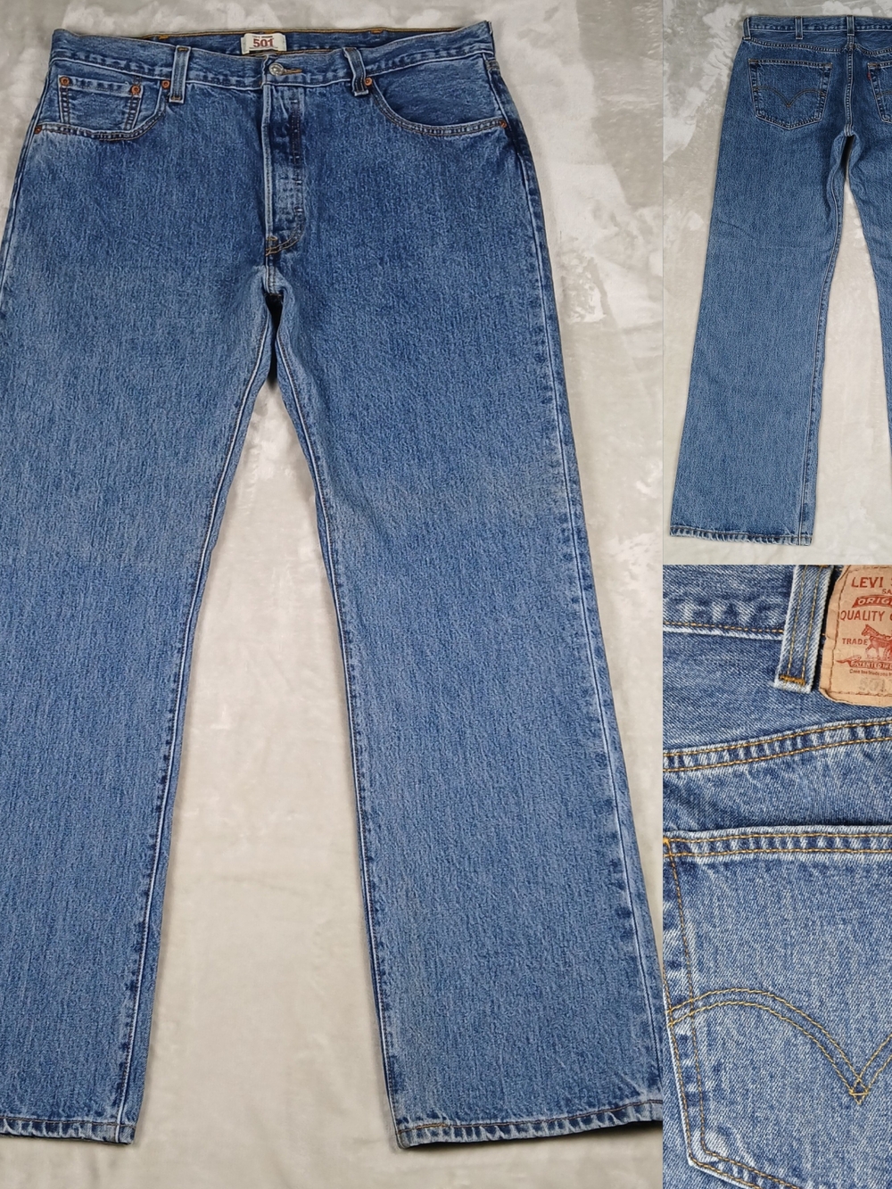 Levi's 501 Jeans 40x34 Men's Button Fly Medium Wash
